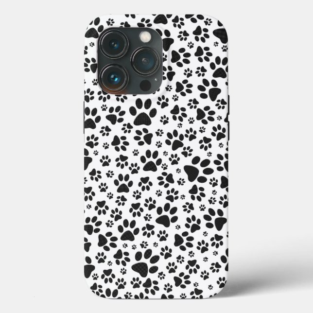 Hund Tass Black and White Polka Dot (Baksida )