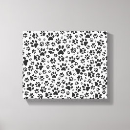 Hund Tass Black and White Polka Dot Canvastryck