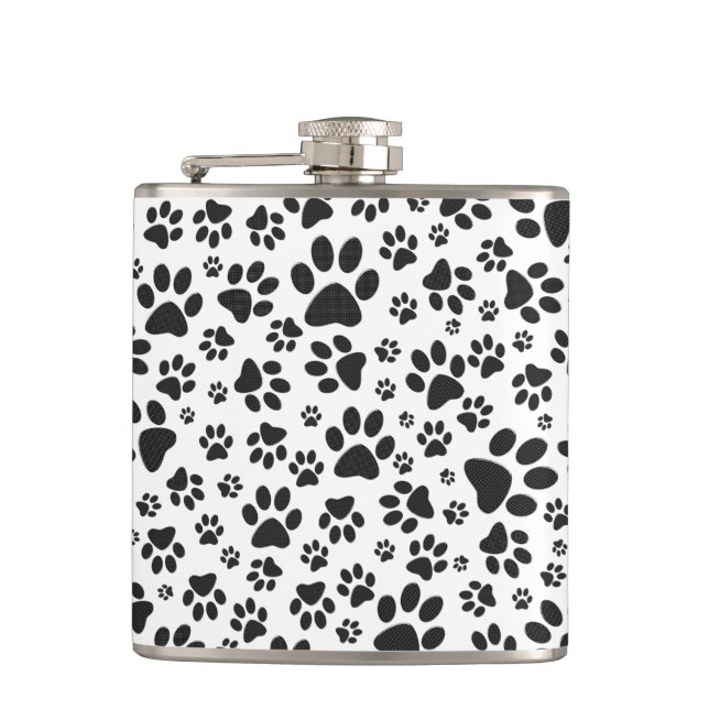 Hund Tass Black and White Polka Dot Fickplunta (Framsidan)