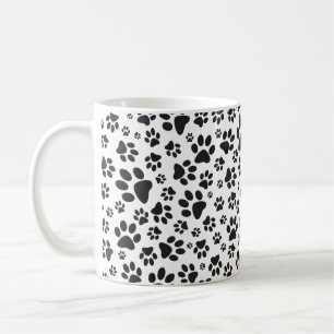 Hund Tass Black and White Polka Dot Kaffemugg
