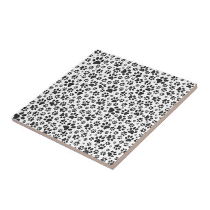 Hund Tass Black and White Polka Dot Kakelplatta