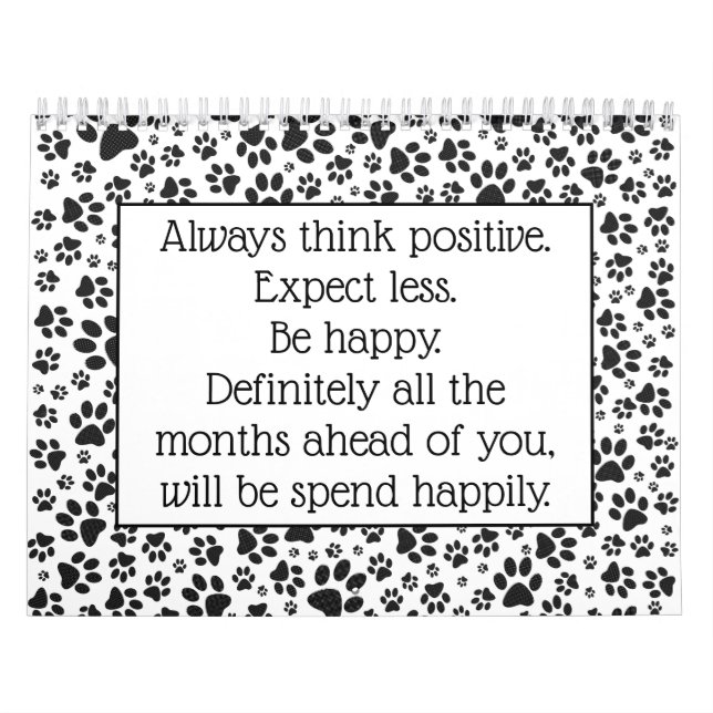 Hund Tass Black and White Polka Dot Kalender (Omslag)