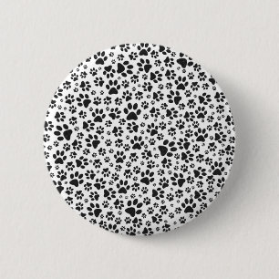 Hund Tass Black and White Polka Dot Knapp