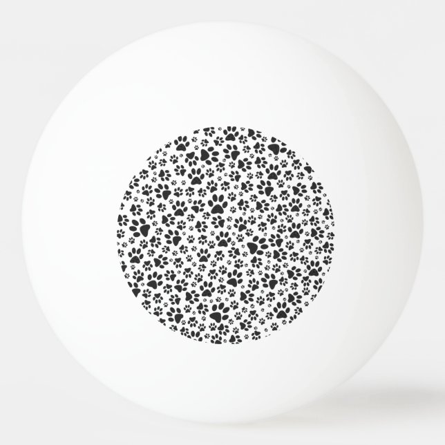 Hund Tass Black and White Polka Dot Pingisboll (Framsidan)