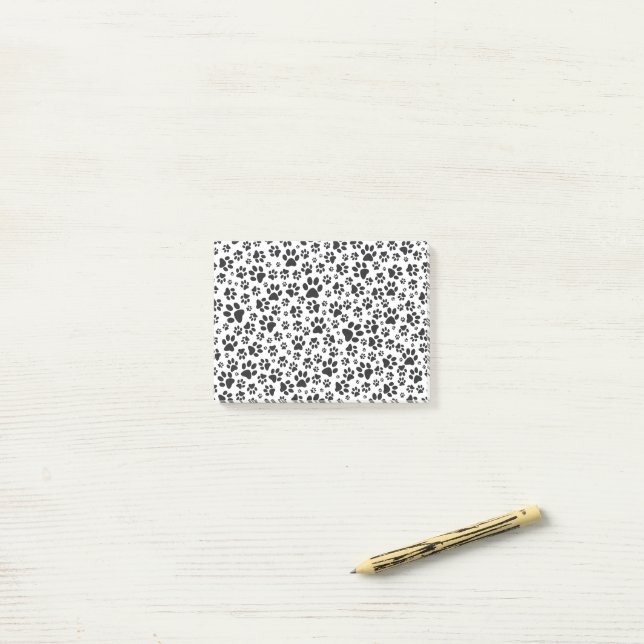 Hund Tass Black and White Polka Dot Post-it Block (On Desk)