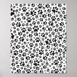 Hund Tass Black and White Polka Dot Poster