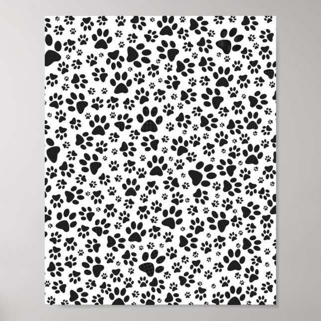 Hund Tass Black and White Polka Dot Poster (Framsidan)