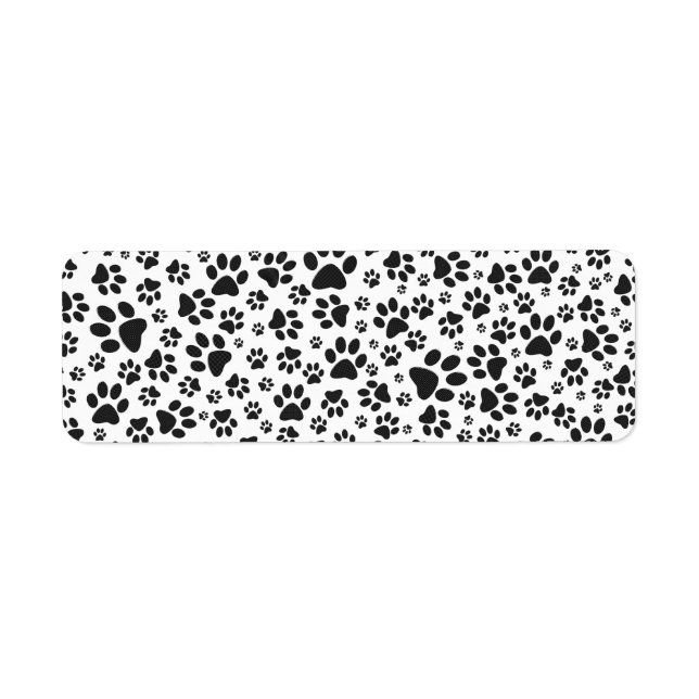 Hund Tass Black and White Polka Dot Returadress Etikett (Framsidan)