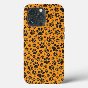 Hund Tass Black & White Polka Dot på Dahlia-orange