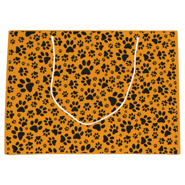 Hund Tass Black & White Polka Dot på Dahlia-orange (Framsidan)