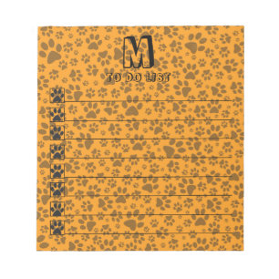 Hund Tass Black & White Polka Dot på Dahlia-orange Anteckningsblock