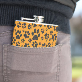 Hund Tass Black & White Polka Dot på Dahlia-orange Fickplunta