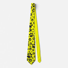 Hund Tass Black & White Polka Dot på gulten Slips