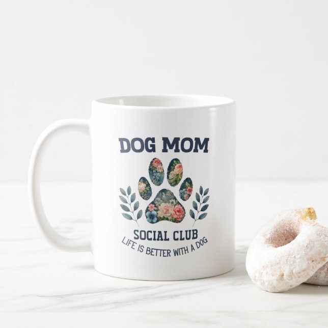Hund Tass Blommigt Kaffemugg (Med munk)