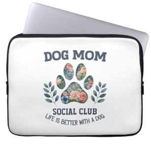 Hund Tass Blommigt Laptop Fodral