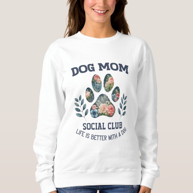 Hund Tass Blommigt T Shirt (Framsida)