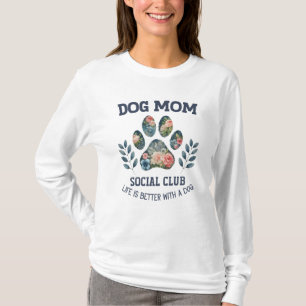 Hund Tass Blommigt T Shirt