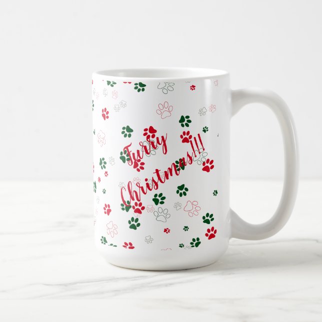 Hund Tass Hårig jul Kaffemugg (Höger)