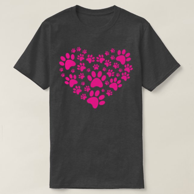 Hund Tass Heart T Shirt (Design framsida)