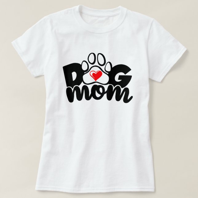 Hund Tass Heart T-Shirt (Design framsida)