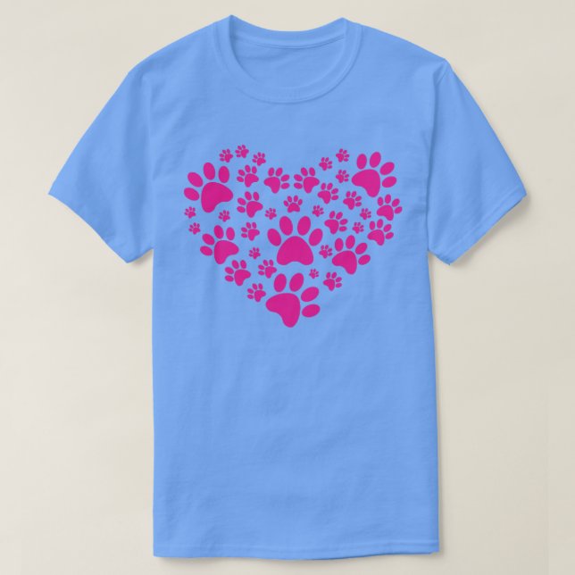 Hund Tass Heart T Shirt (Design framsida)