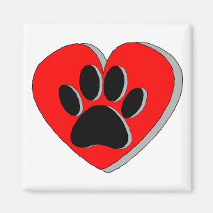 Hund Tass Heart Teckning Magnet