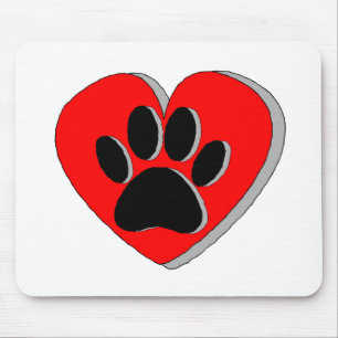 Hund Tass Heart Teckning Musmatta