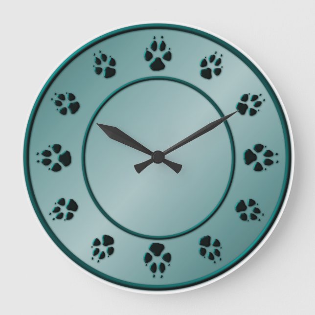 Hund Tass i Turquise Clock Stor Klocka (Framsida)