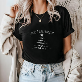 Hund Tass Julgran | Hårig Jul T Shirt