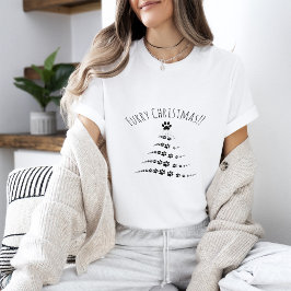 Hund Tass Julgran | Hårig Jul T Shirt