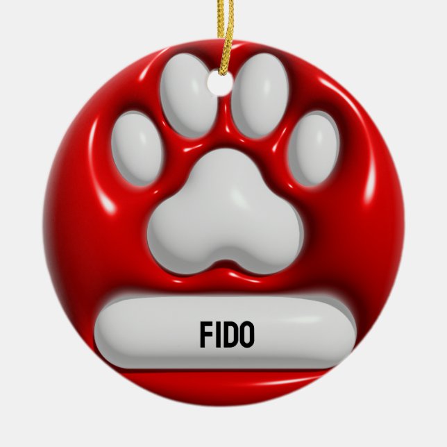 Hund Tass Julgransprydnad Keramik (Framsidan)