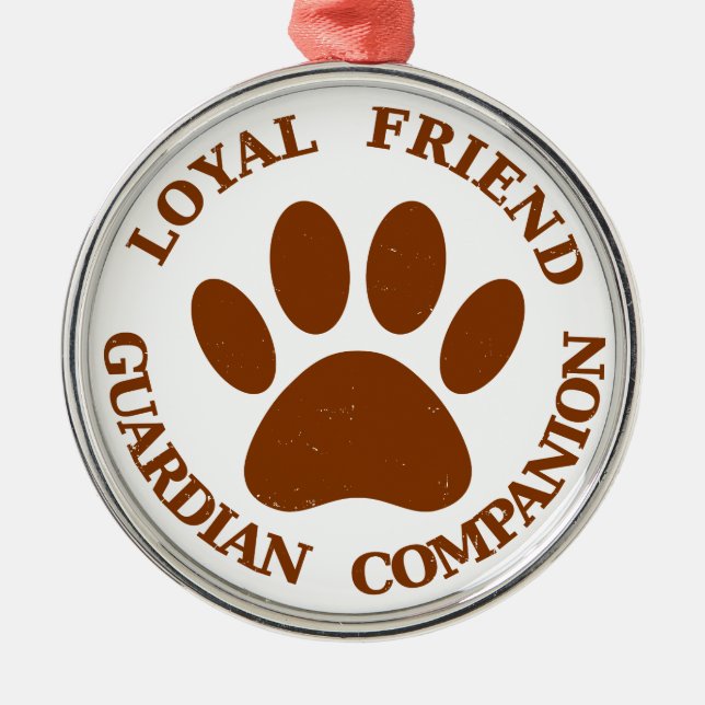Hund Tass Loyal Friend Julgransprydnad Metall (Framsidan)