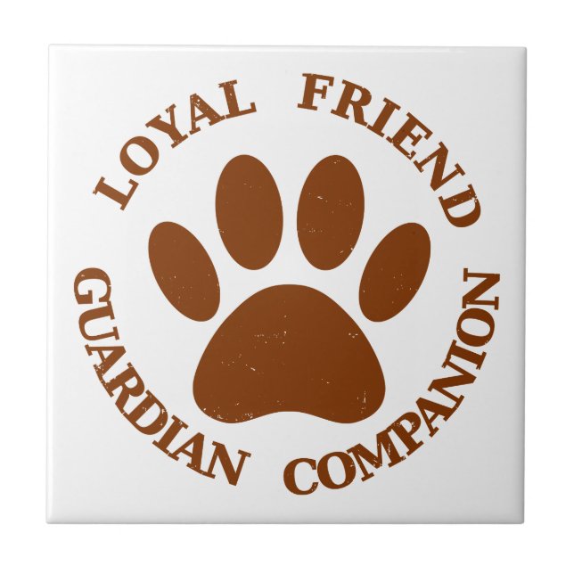 Hund Tass Loyal Friend Kakelplatta (Framsidan)