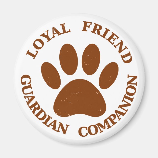 Hund Tass Loyal Friend Magnet (Framsidan)