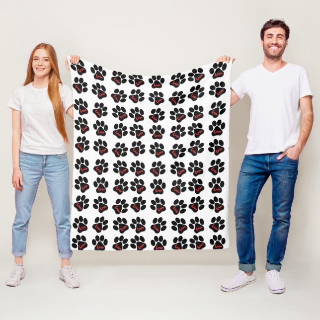 Hund Tass med Kärlek Fleecefilt (På plats)