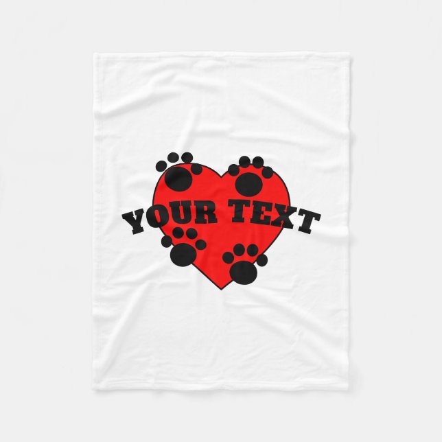 Hund Tass och Röda hörn, Anpassningsbar Fleecefilt (Framsidan)