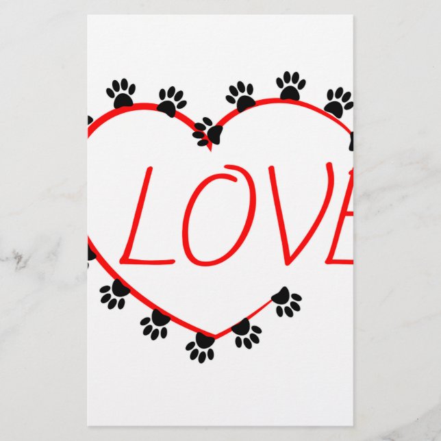 Hund Tass Red Heart Kärlek (Framsida)