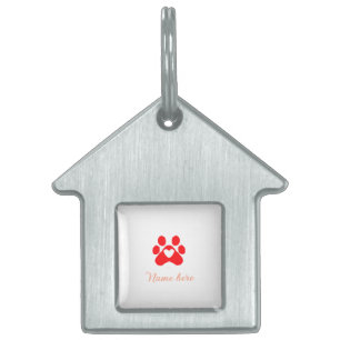 Hund, tass, rödhjärt, lägg till namn-textdjur, tas ID-bricka husdjur