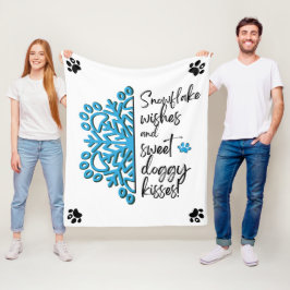 Hund Tass Snowflake Kisses Fleecefilt