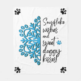 Hund Tass Snowflake Kisses Fleecefilt