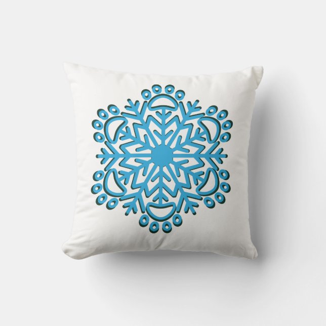 Hund Tass Snowflake Kudde (Framsida)