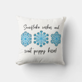 Hund Tass Snowflake Puppy Kisses Kudde