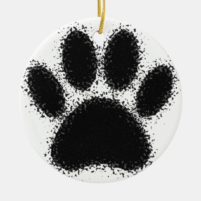 Hund Tass Teckning Julgransprydnad Keramik (Framsidan)