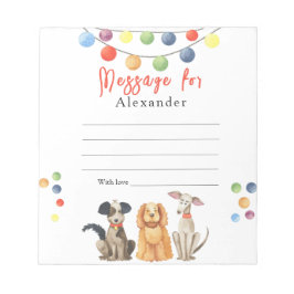 Hund-Tass-ty-tidsdelningsmeddelande för barn Anteckningsblock