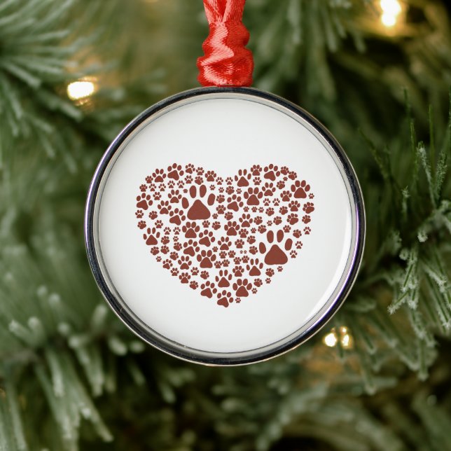 Hund, Tass, valpen Tass, animaliskt Tass, hjärta,, Julgransprydnad Metall (Träd)