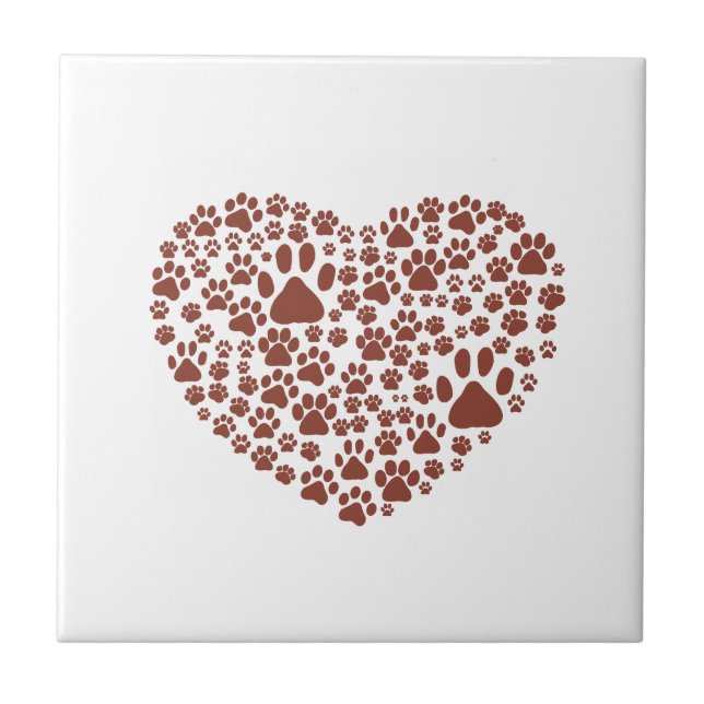 Hund, Tass, valpen Tass, animaliskt Tass, hjärta,, Kakelplatta (Framsidan)