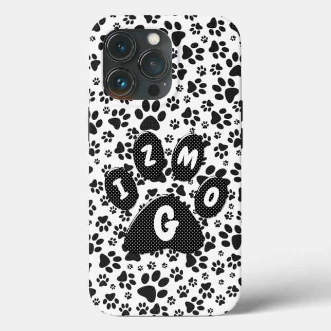 Hund Tassar Black and White Polka Dot Fodral-Mate  (Baksida )
