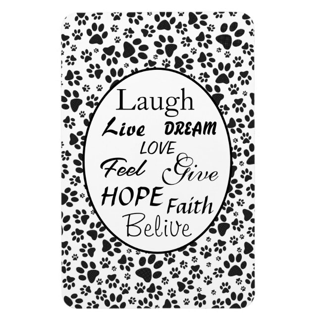 Hund Tassar Black and White Polka Dot Magnet (Vertikal)