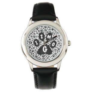 Hund Tassar Black and White Polka Dot Watch Armbandsur