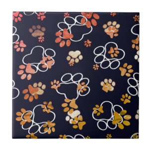 Hund Tassar Eggshell Brown Black Kakelplatta